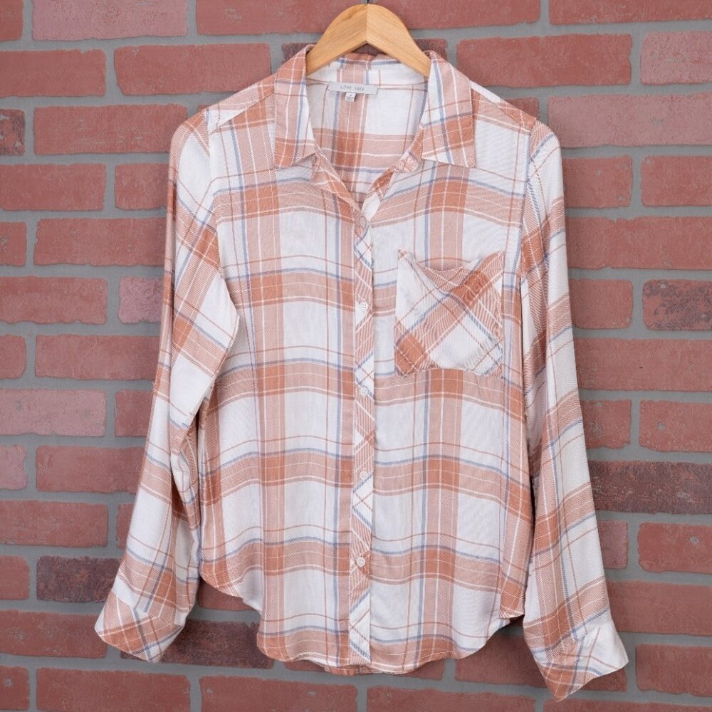 Lightweight Plaid Button-up - Terracotta - Picture 4 of 12